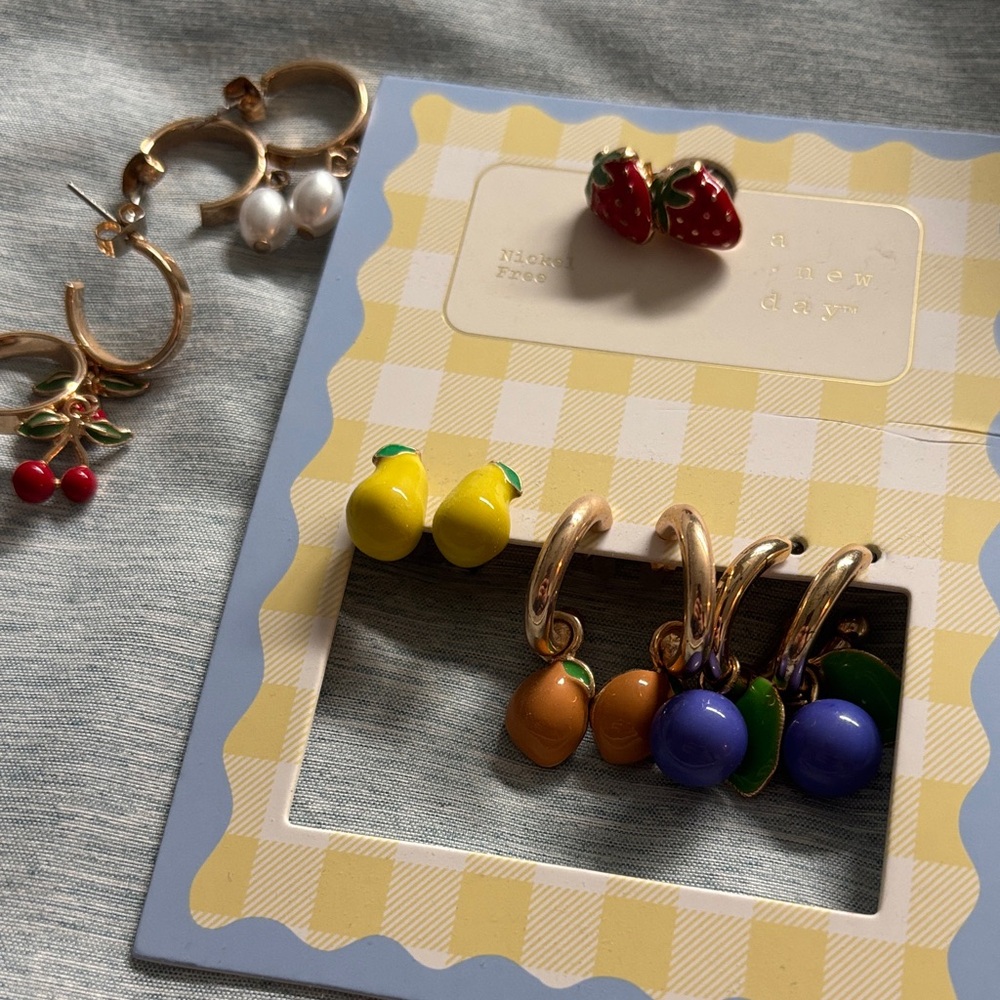 a new day Fruit-Themed Earrings Set